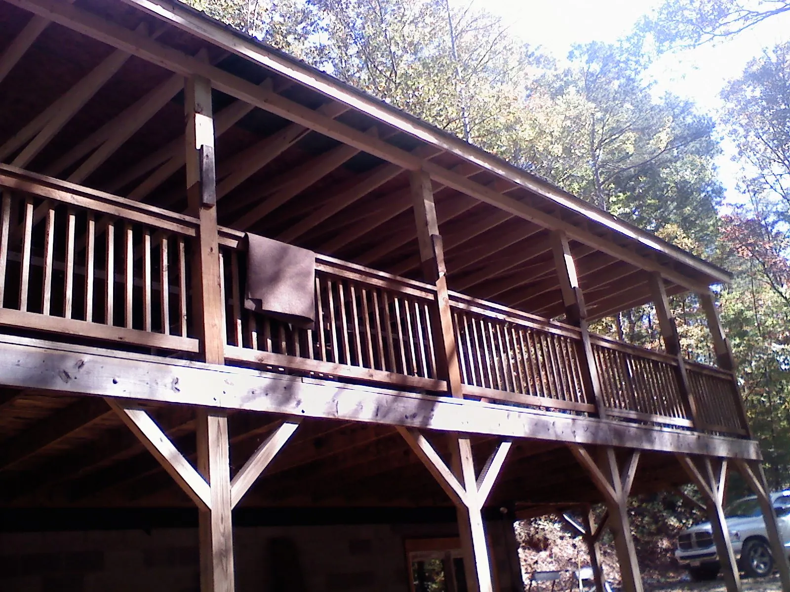 Timber framing under a new elevated porch and deck — Roof Leak Repair in Roann by Roofing Brothers